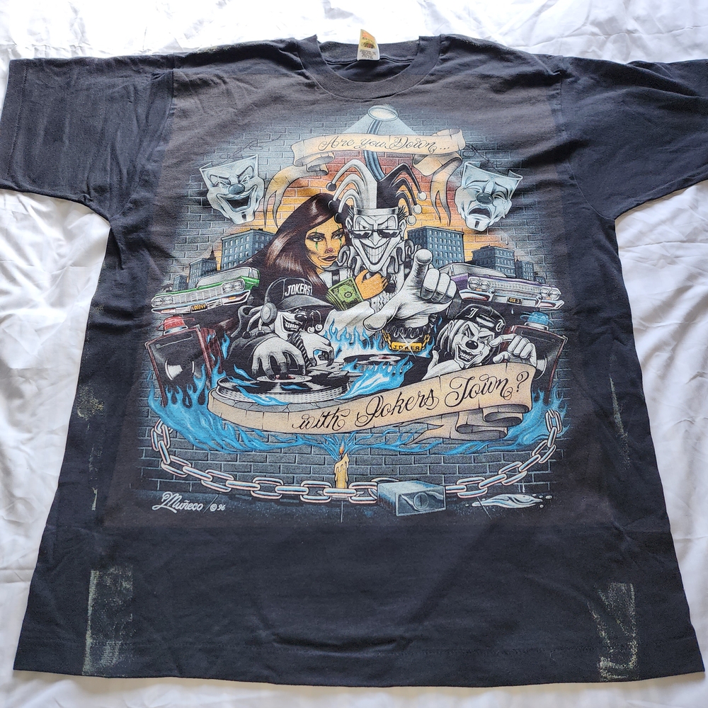 RARE 90s JOKER " ARE YOU DOWN...WITH JOKERS TOWN"? Graphic T-Shirt